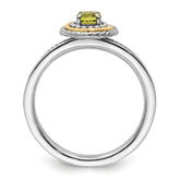 Sterling Silver & 14k Stackable Expressions Peridot Ring